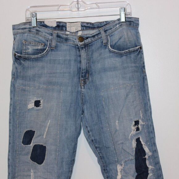 CURRENT/ELLIOTT The Stilletto Shipwreck Destroy Mid-Rise Jeans Size 30 - Picture 4 of 12